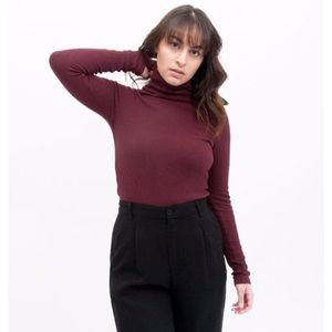 maroon turtleneck